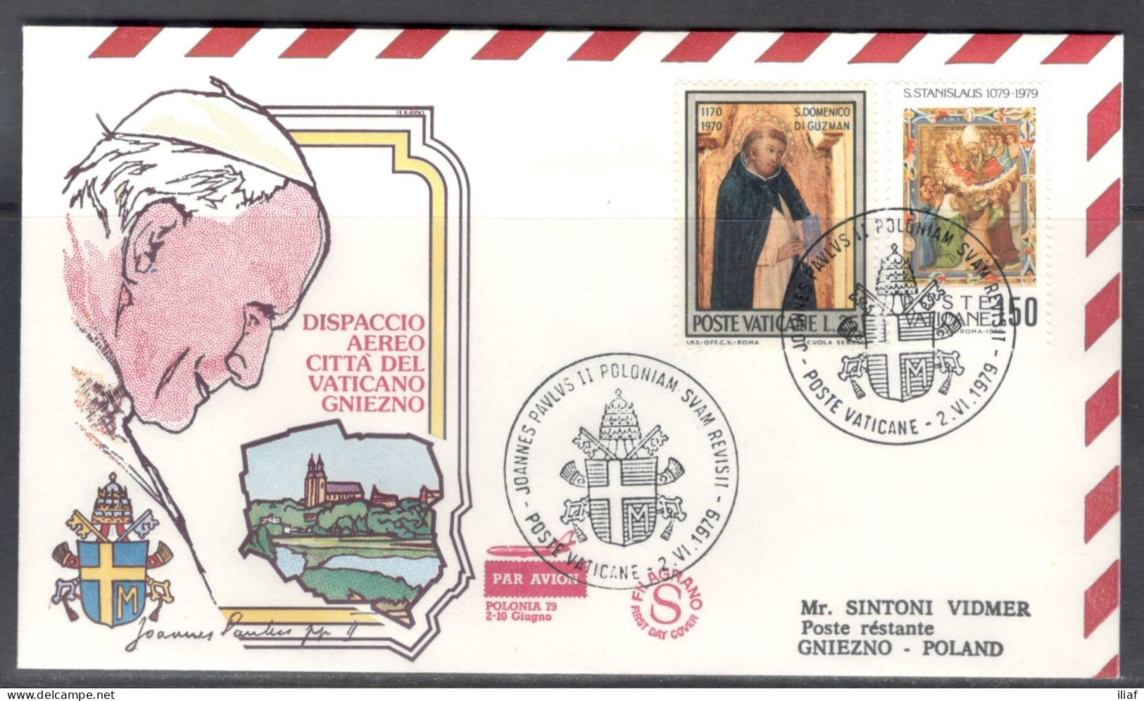 Vatican City.   The Visit Of Pope John Paul II To Poland, Gniezno.  Special Cancellation On Special Souvenir Cover. - Storia Postale