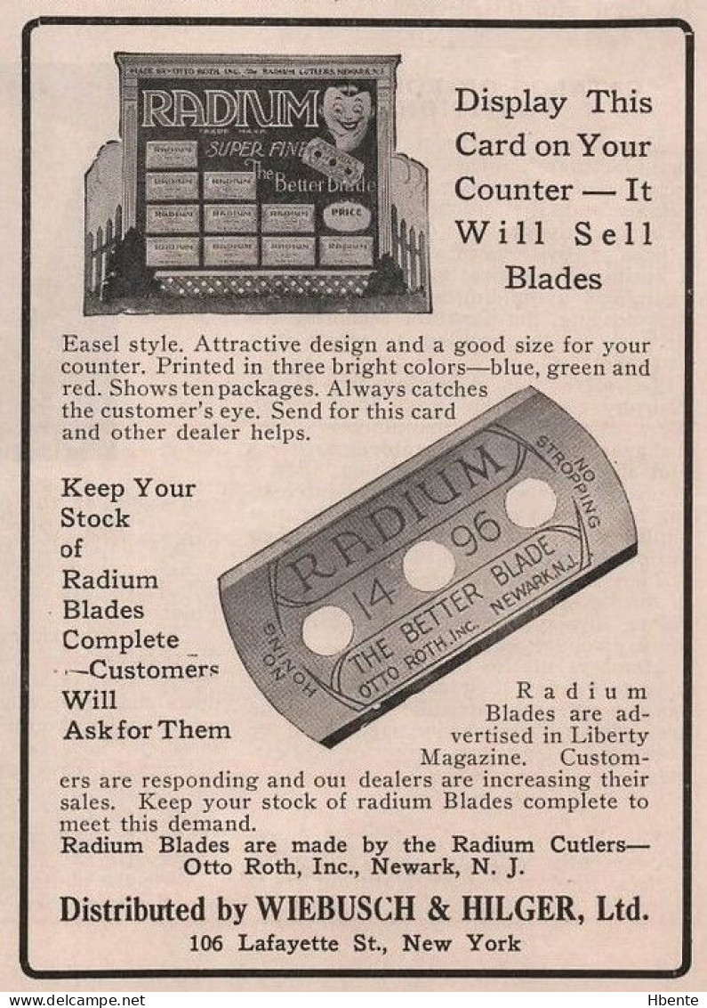 Radium Blades Advertising Publicité Lames Rasoir (Photo) - Oggetti