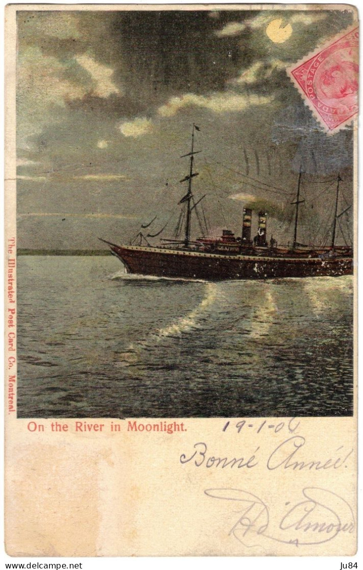 Canada - Québec - Montreal - On The River In Moonlight - Carte Postale Pour Rouïba (Algérie) - 19 Janvier 1906 - Briefe U. Dokumente