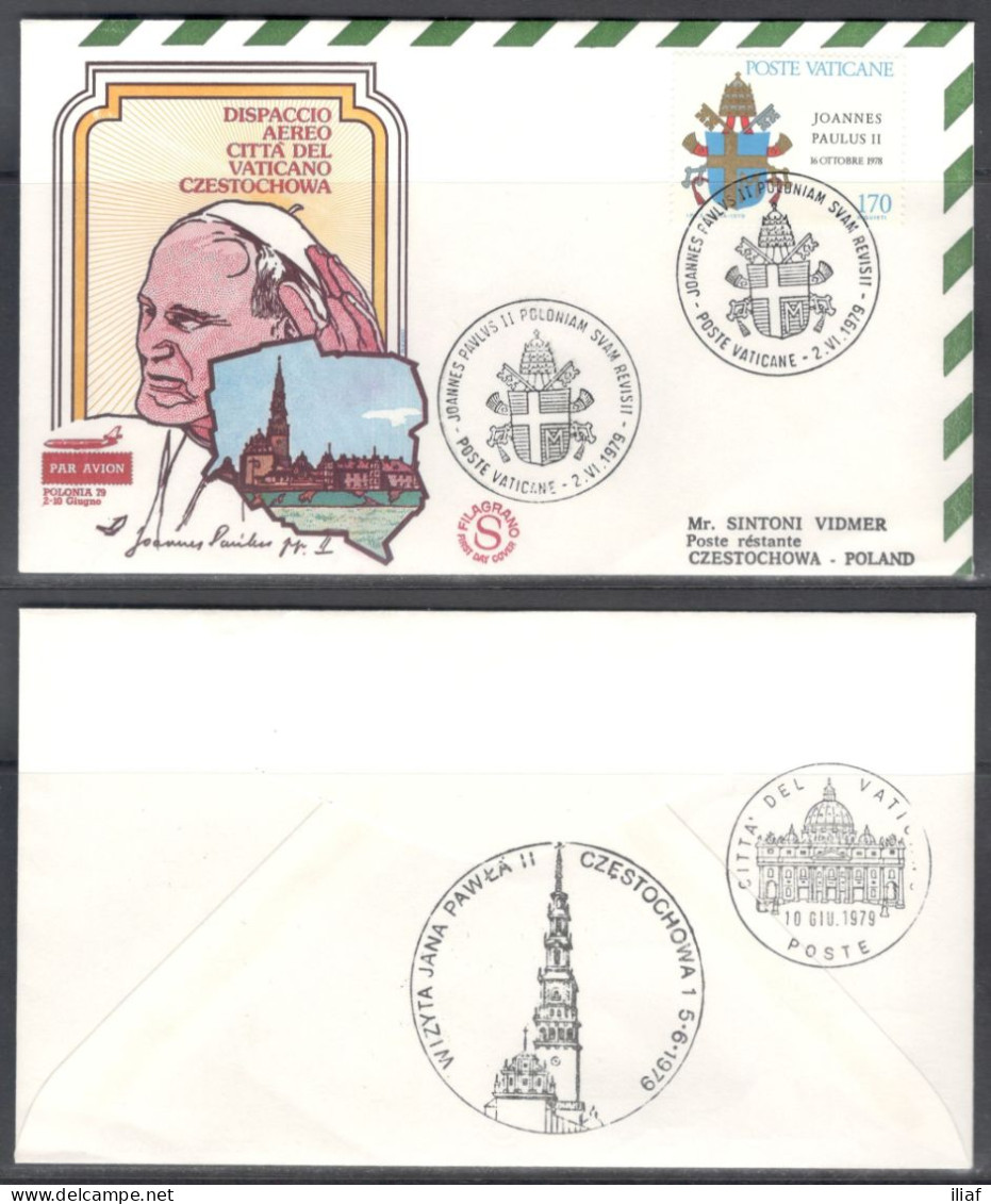 Vatican City.   The Visit Of Pope John Paul II To Poland, Czestochowa.  Special Cancellation On Special Souvenir Cover. - Brieven En Documenten