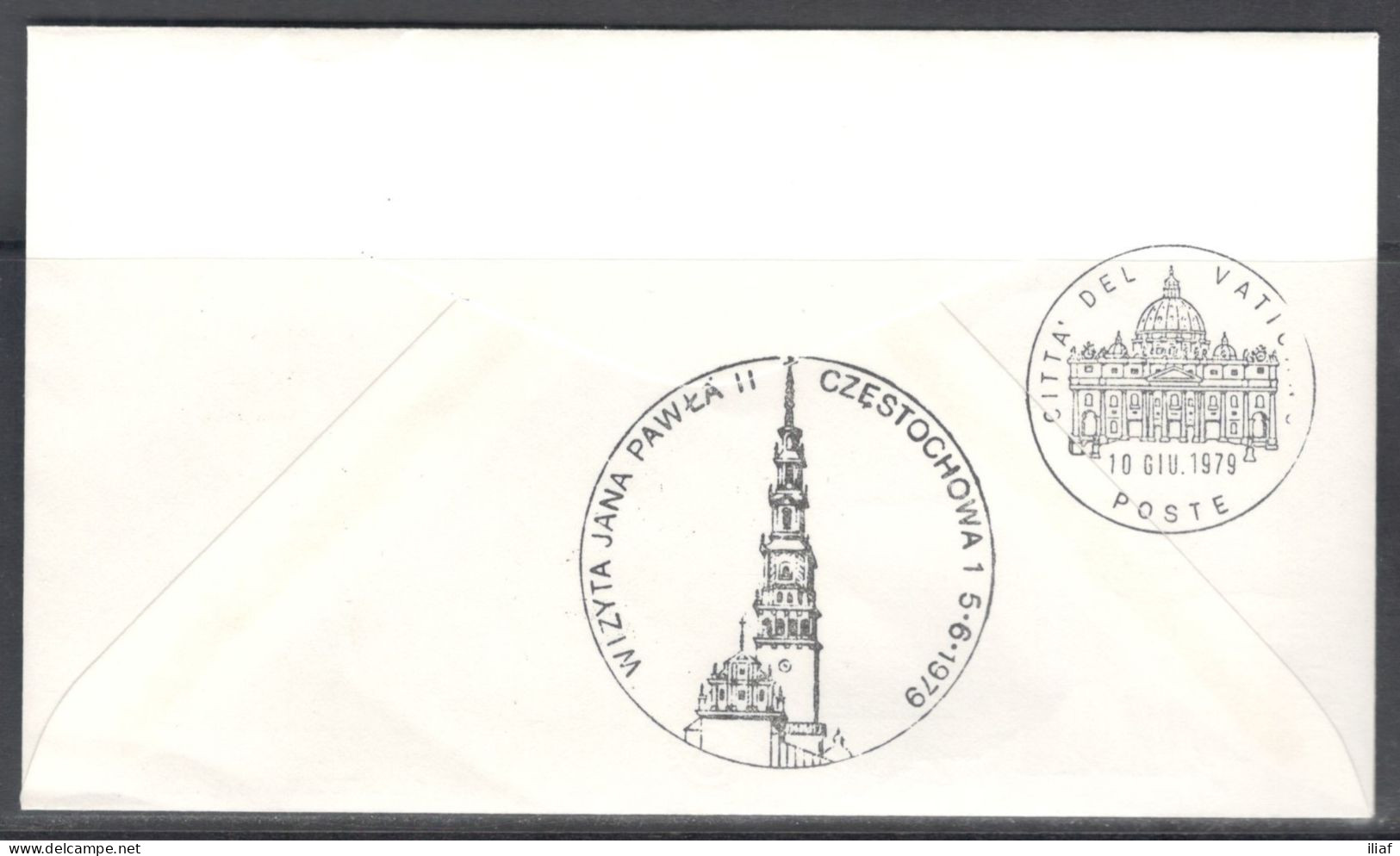 Vatican City.   The Visit Of Pope John Paul II To Poland, Czestochowa.  Special Cancellation On Special Souvenir Cover. - Cartas & Documentos