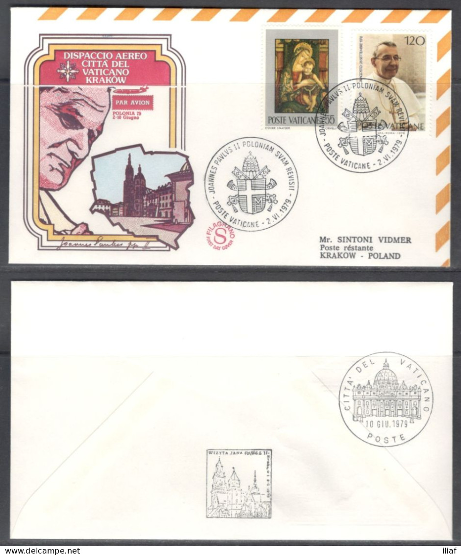 Vatican City.   The Visit Of Pope John Paul II To Poland, Krakow.  Special Cancellation On Special Souvenir Cover. - Storia Postale