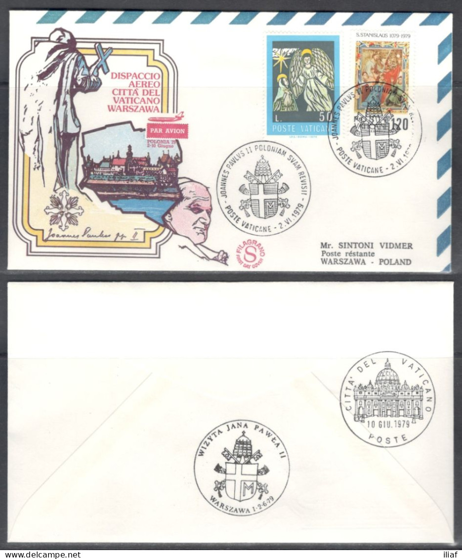 Vatican City.   The Visit Of Pope John Paul II To Poland, Warsaw.  Special Cancellation On Special Souvenir Cover. - Storia Postale