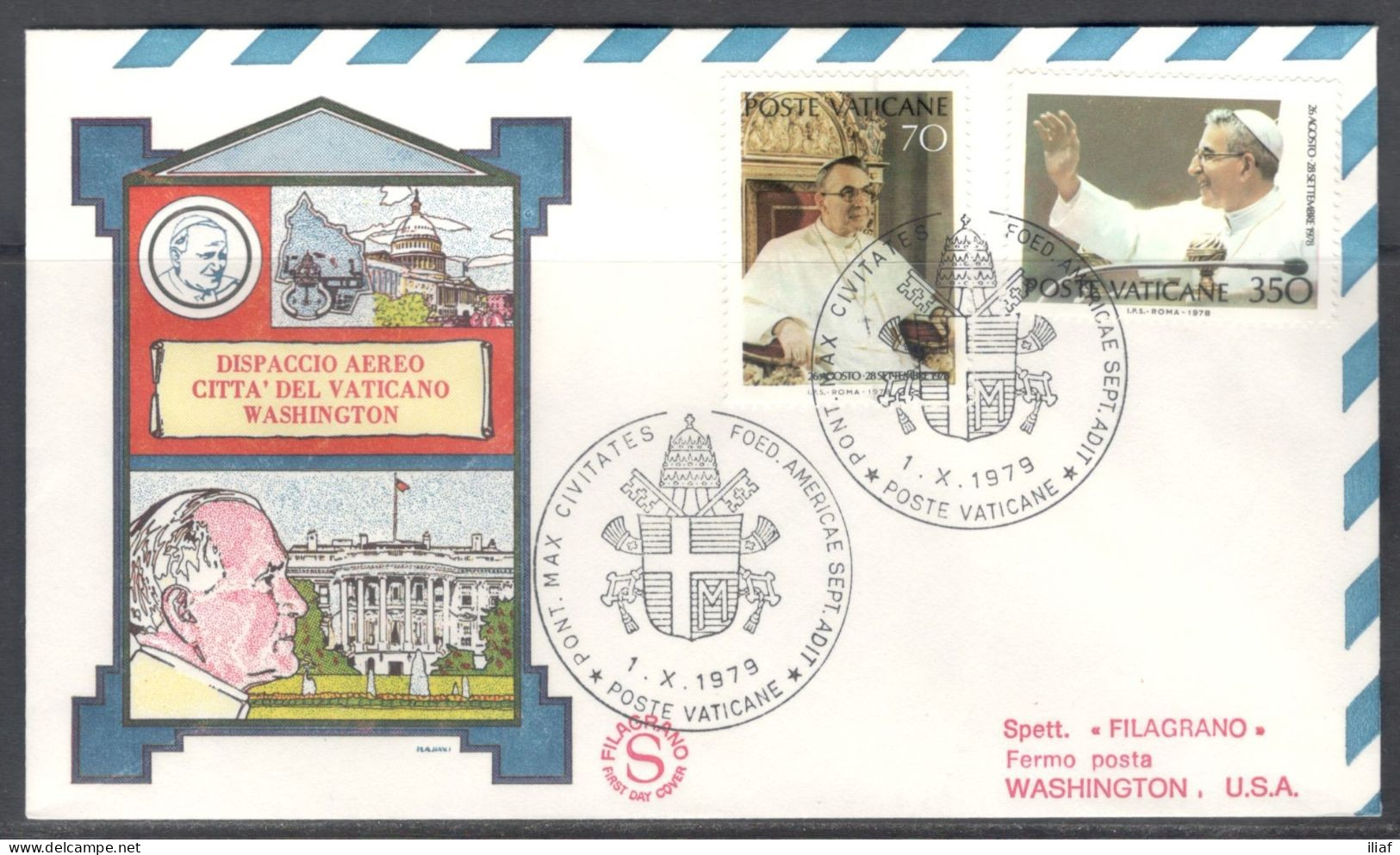 Vatican City.   The Visit Of Pope John Paul II To Washington, USA.  Special Cancellation On Special Souvenir Cover. - Brieven En Documenten