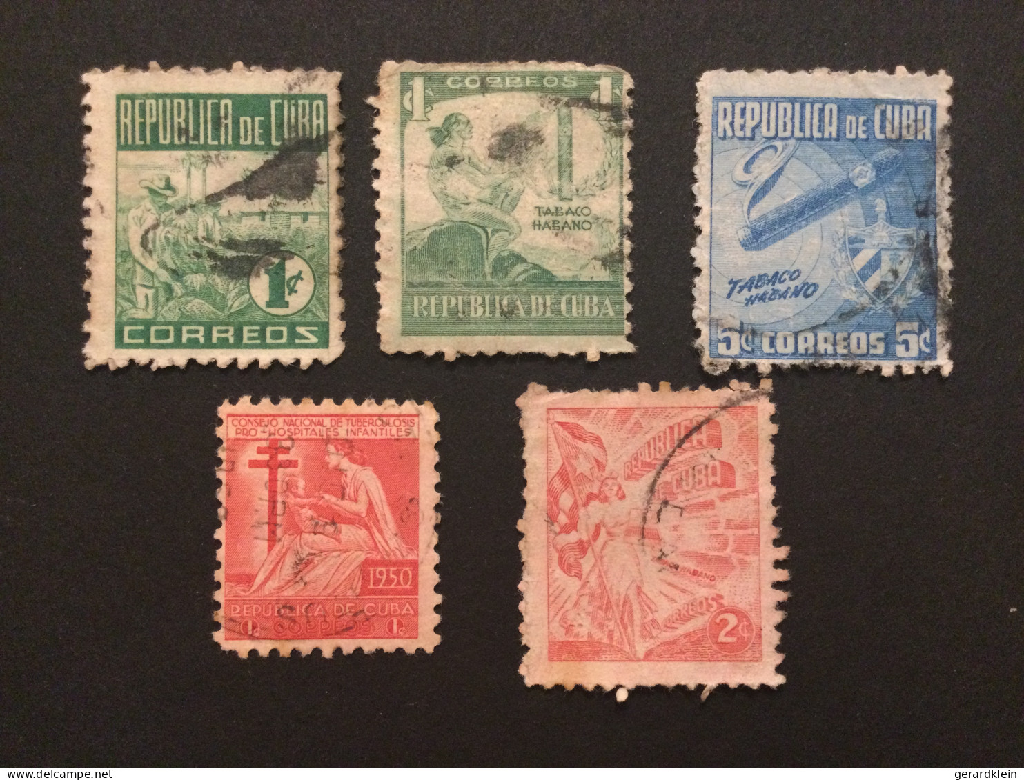 Timbres Cuba - Années 50 - Gebruikt