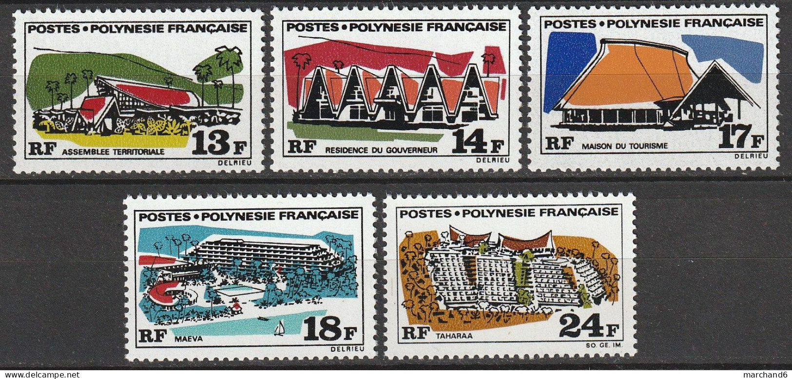 Polynésie Grandes édifices N°72/76 **neuf - Unused Stamps