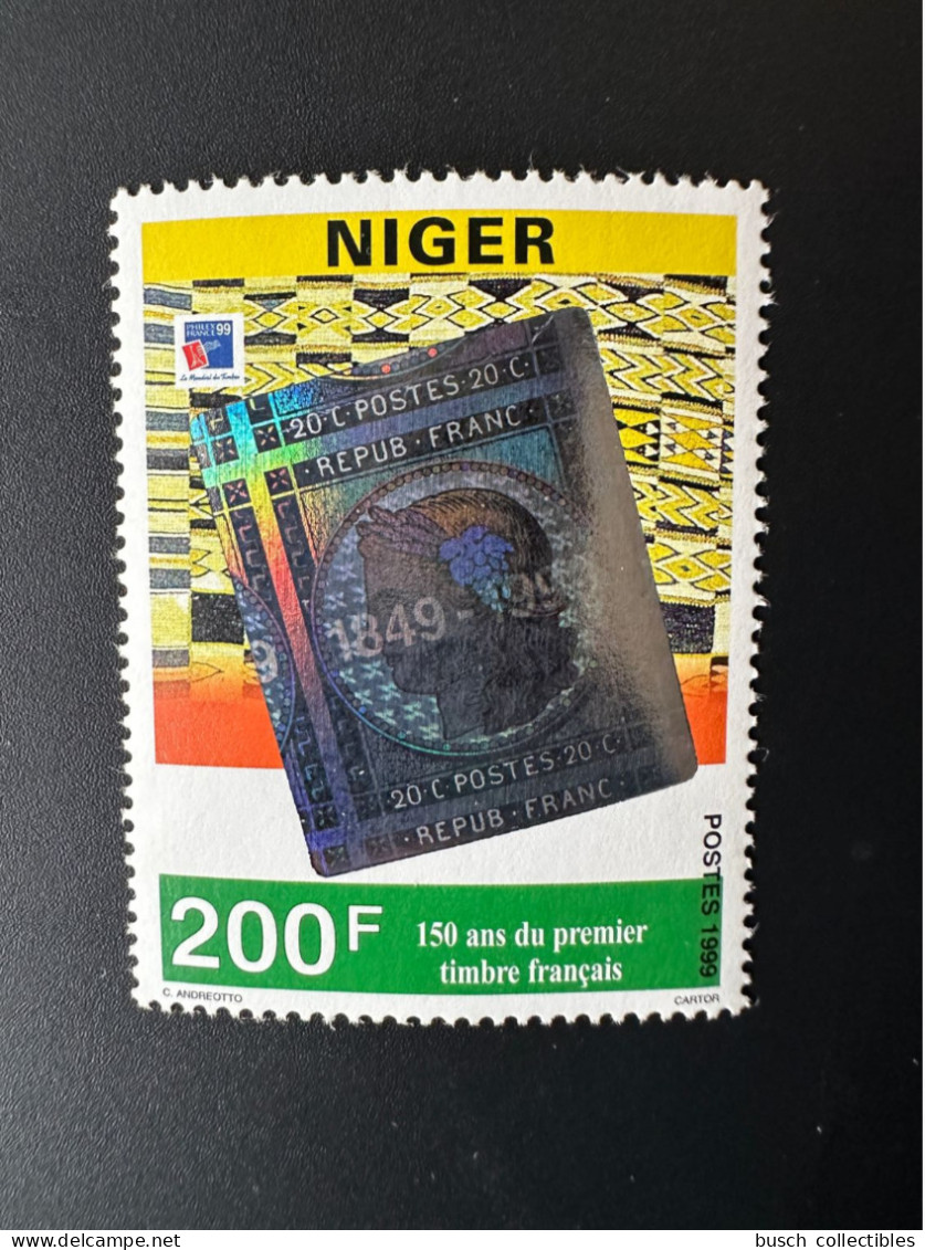 Niger 1999 Mi. 1716 150 Ans Du Premier Timbre Français Hologramme Hologramm Philexfrance RARE ! - Niger (1960-...)