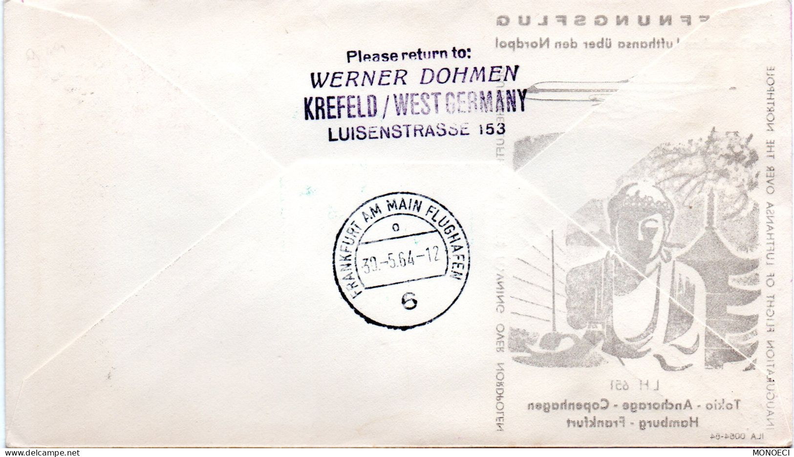 ETATS-UNIS -- Alaska -- Fairbanks - Lufthansa - Càd 29 May 1964 - Enveloppes évenementielles