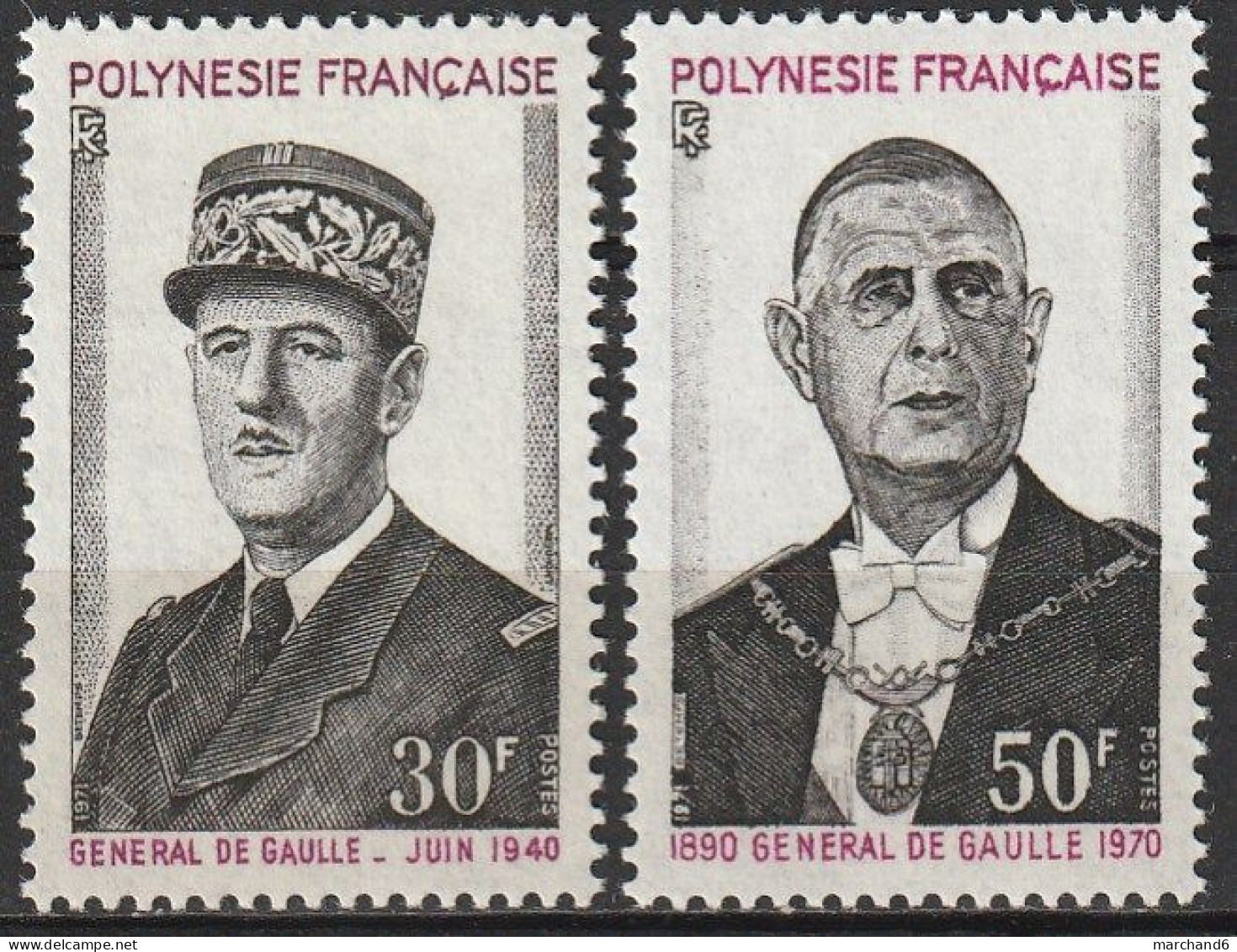 Polynésie Anniversaire De La Mort Du Général De Gaulle N°89/90 **neuf - Unused Stamps