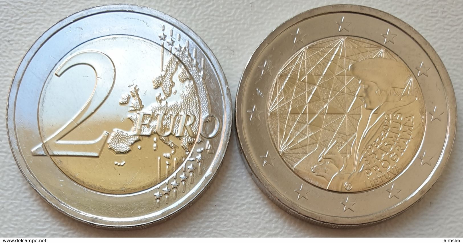 Lithuania 2 Euro 2022 UNC < Erasmus > - Litauen