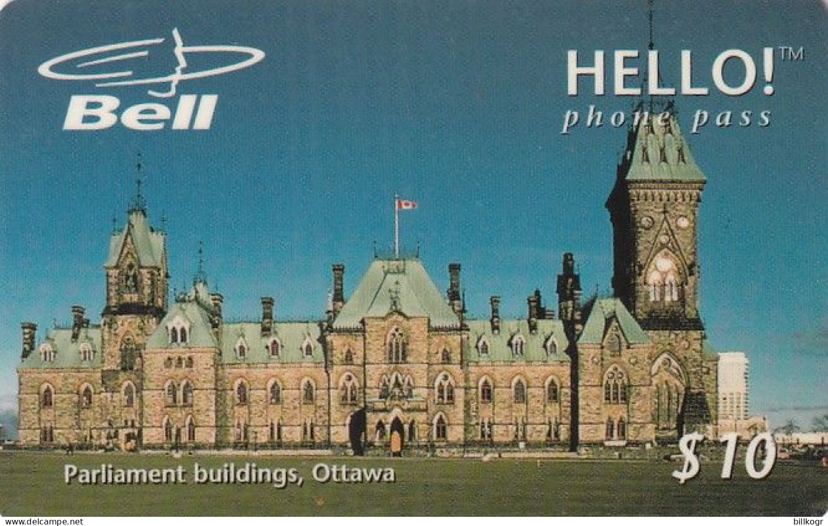 CANADA - Parliament Buildings/Ottawa, Bell Magnetic Prepaid Card $10, 10/97, Sample - Kanada