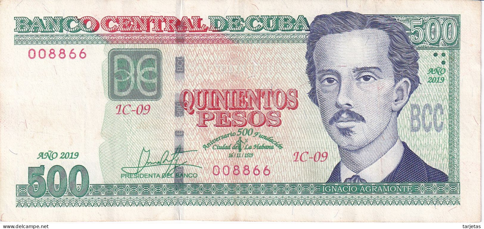 BILLETE DE CUBA DE 500 PESOS DEL AÑO 2019 (BANK NOTE) CONMEMORATIVO CIUDAD DE LA HABANA - Cuba