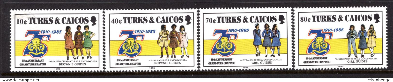 Turks & Caicos Islands 1985 75th Anniversary Of Girl Guide Movement Set MNH (SG 883-886) - Turks And Caicos
