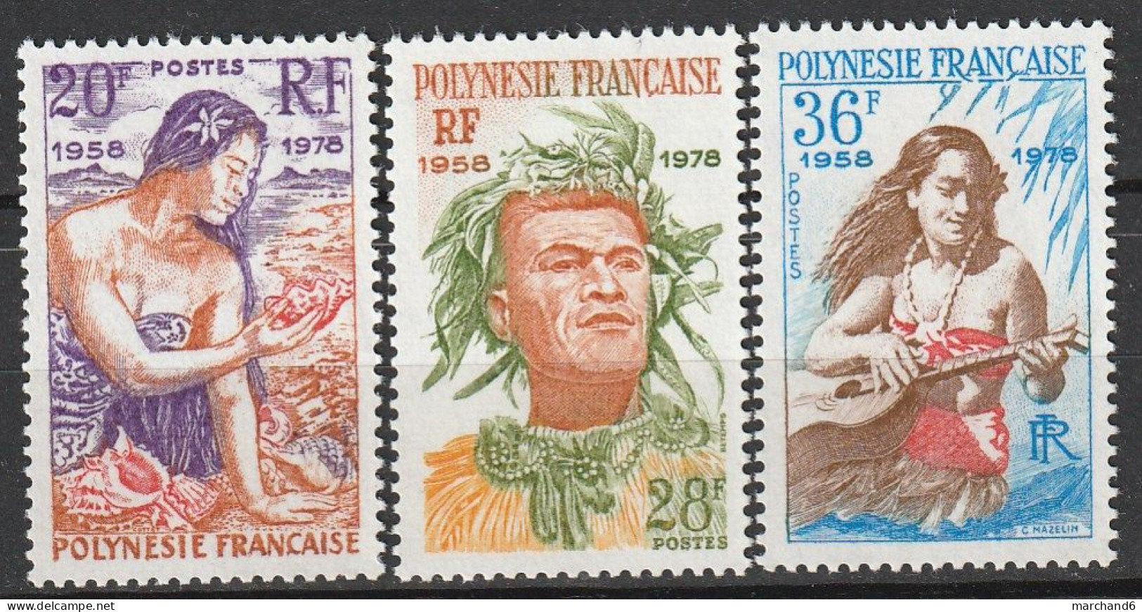 Polynésie 20è Anniversaire De La Première émission De Timbres Poste N°121/123 **neuf - Unused Stamps