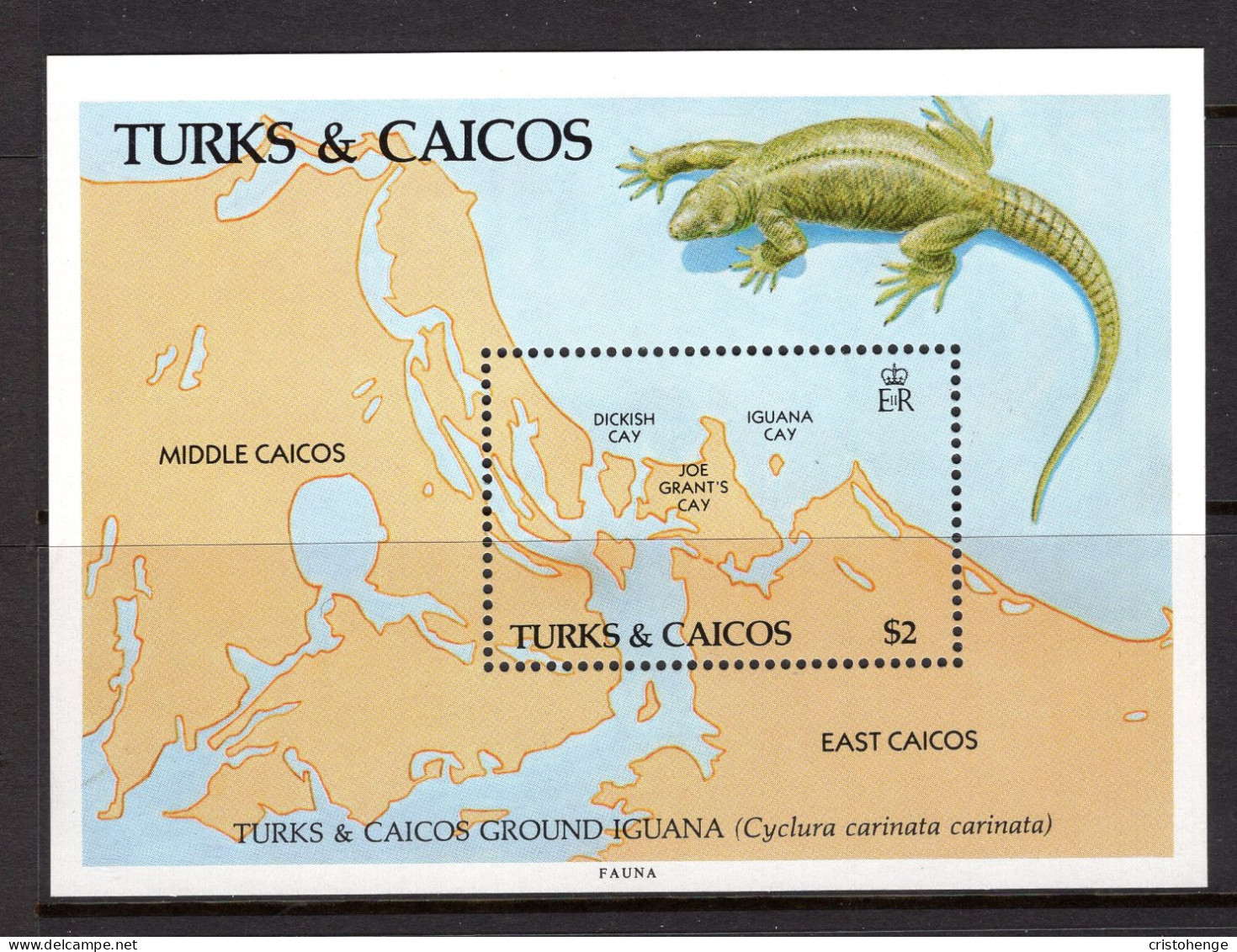 Turks & Caicos Islands 1986 Turks & Caicos Ground Iguana MS MNH (SG MS892) - Turks And Caicos
