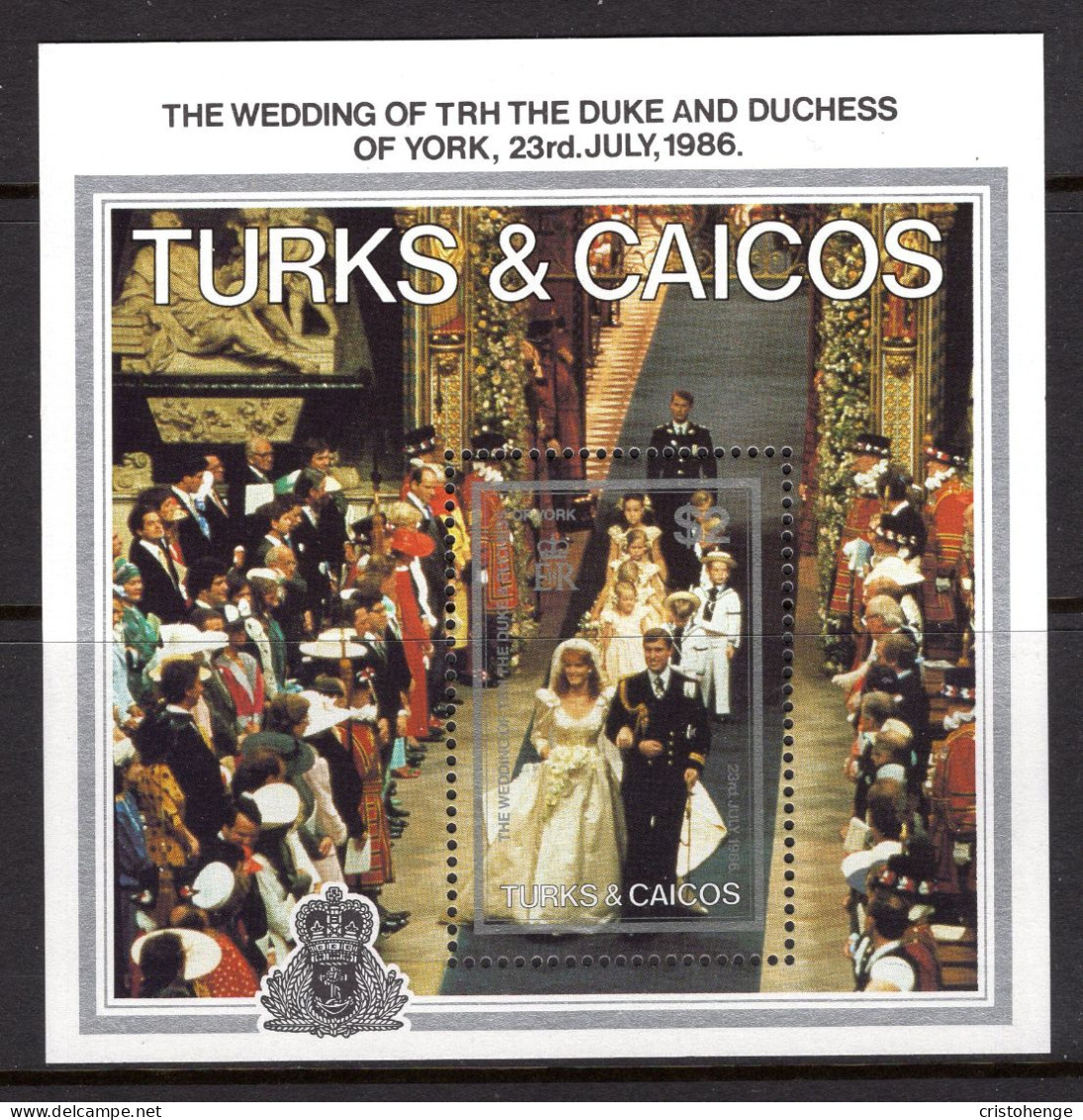 Turks & Caicos Islands 1986 Royal Wedding MS MNH (SG MS896) - Turks And Caicos