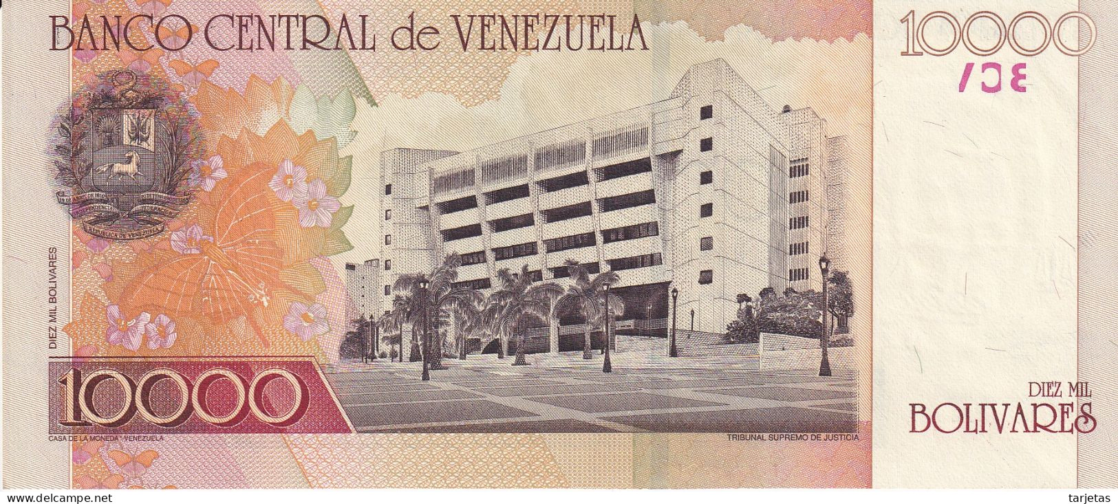 BILLETE DE VENEZUELA DE 10000 BOLIVARES DEL AÑO 2002 SIN CIRCULAR (UNC) (BANKNOTE) - Venezuela