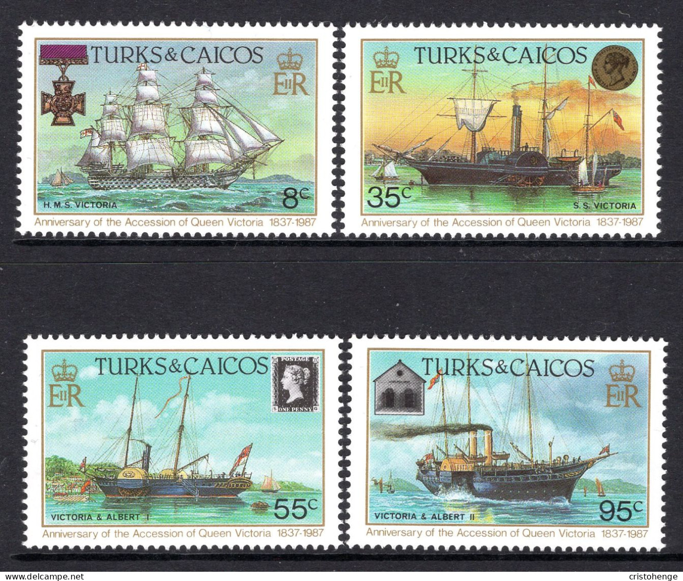 Turks & Caicos Islands 1987 150th Anniversary Of Accession Of Queen Victoria Set MNH (SG 902-905) - Turks And Caicos