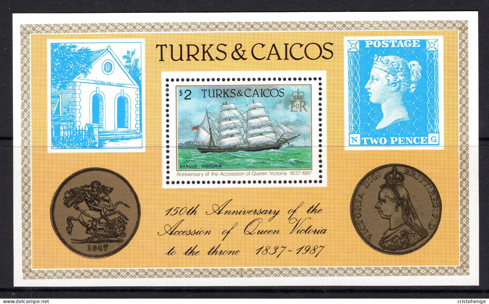 Turks & Caicos Islands 1987 150th Anniversary Of Accession Of Queen Victoria MS MNH (SG MS906) - Turks And Caicos