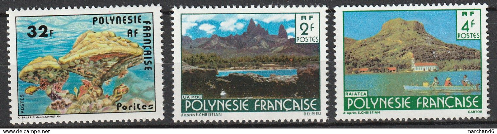 Polynésie Coraux Et Paysages N°130-133-135 **neuf - Unused Stamps