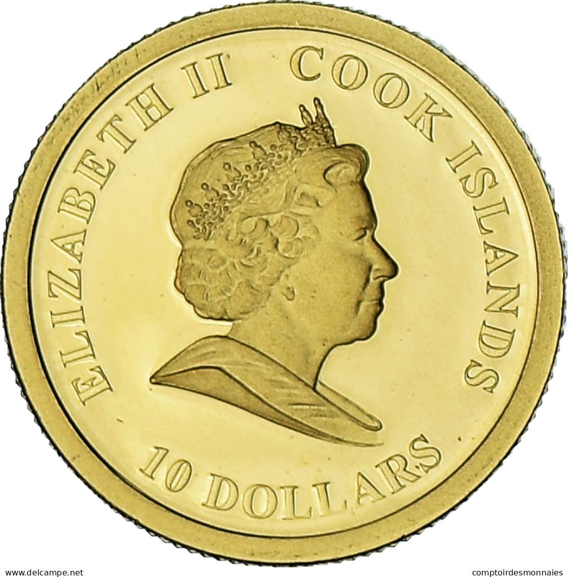 Îles Cook, Elizabeth II, Apollo 11, 10 Dollars, 2009, BE, FDC, Or - Islas Cook