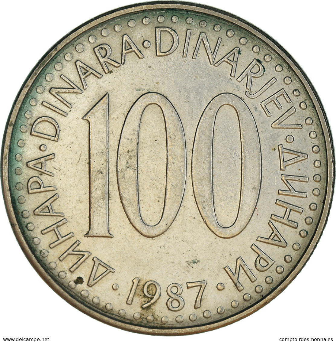 Monnaie, Yougoslavie, 100 Dinara, 1987, TB+, Copper-Nickel-Zinc, KM:114 - Yugoslavia