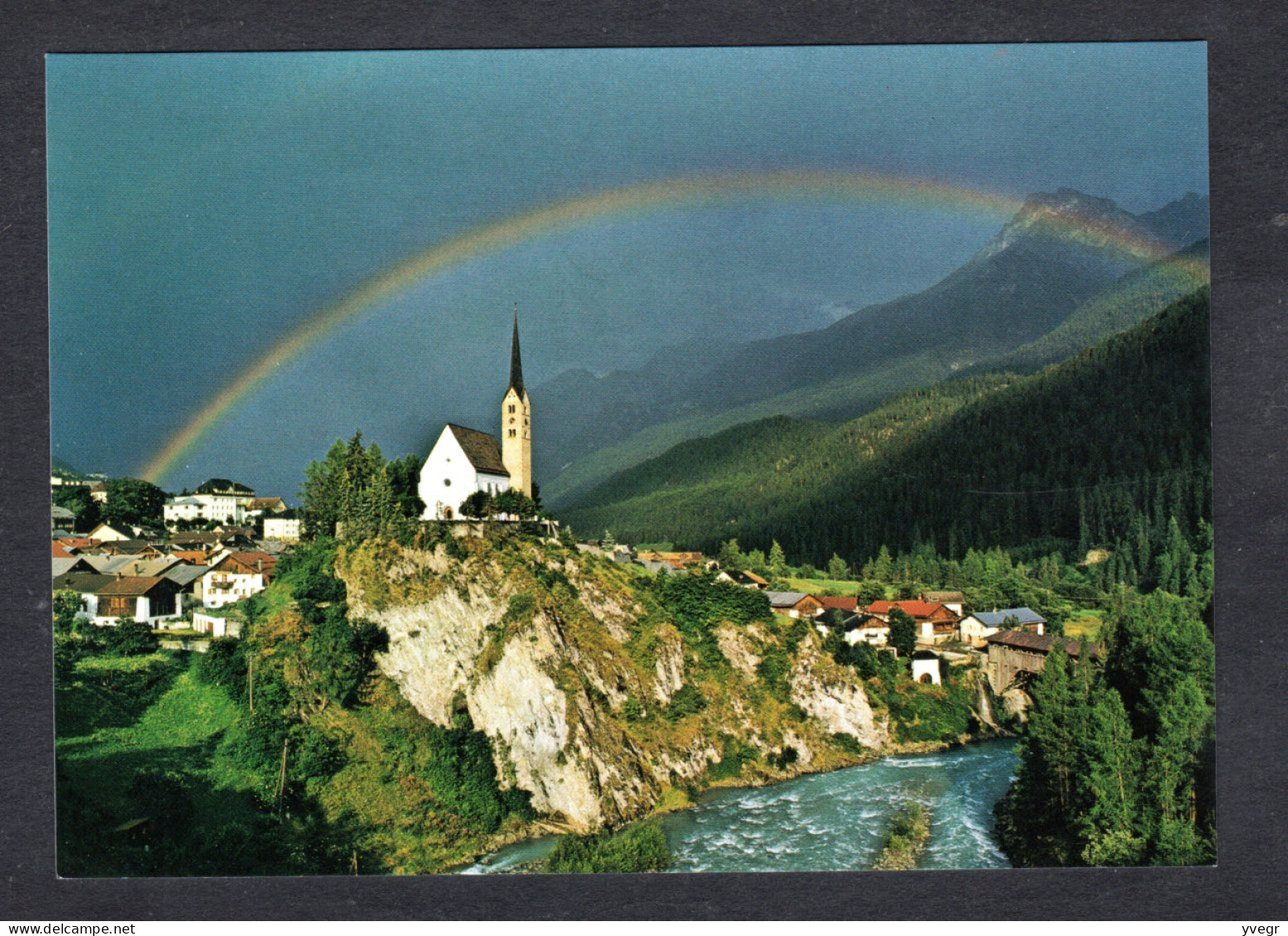 Suisse - SCUOL Engiadina - Die St.Georgskirche Erstmals 1178 Erwahnt Wurde 1258 Durch Brand Zerstort- Arc En Ciel - Scuol