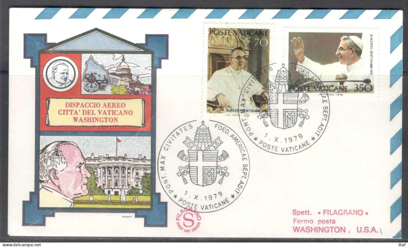 Vatican City.   The Visit Of Pope John Paul II To Washington, USA.  Special Cancellation On Special Souvenir Cover. - Covers & Documents