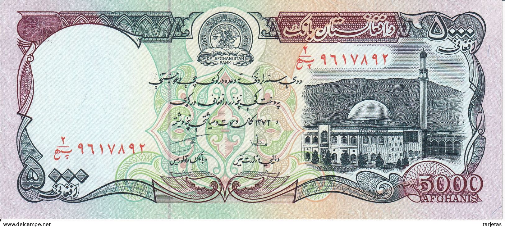 BILLETE DE AFGANISTAN DE 5000 AFGHANIS DEL AÑO 1993 SIN CIRCULAR (UNC) (BANK NOTE) - Afghanistán