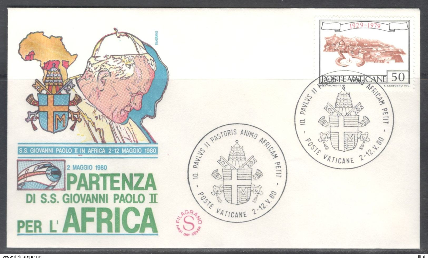 Vatican City.   The Visit Of Pope John Paul II To Africa.  Special Cancellation On Special Souvenir Cover. - Storia Postale