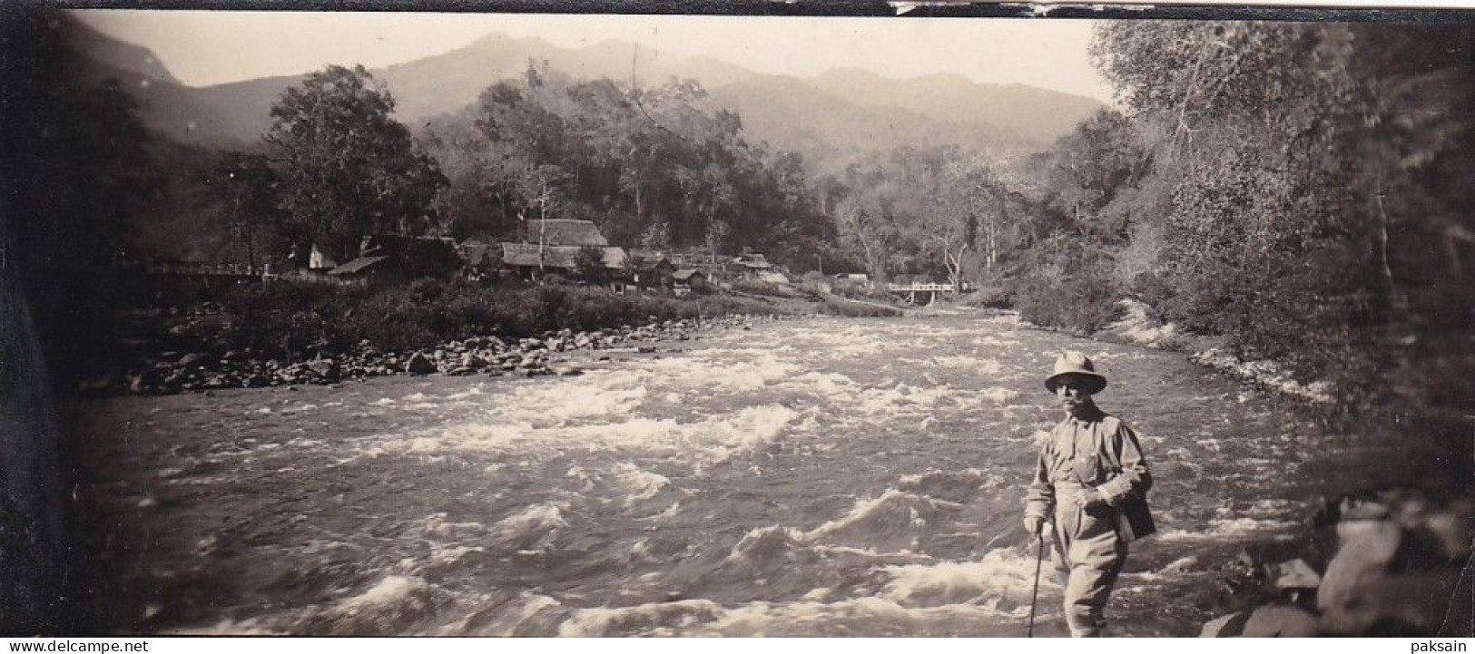 LAOS 5 photographies 1923 Bouddha expédition Muong Chen Xieng Khouang Indochine