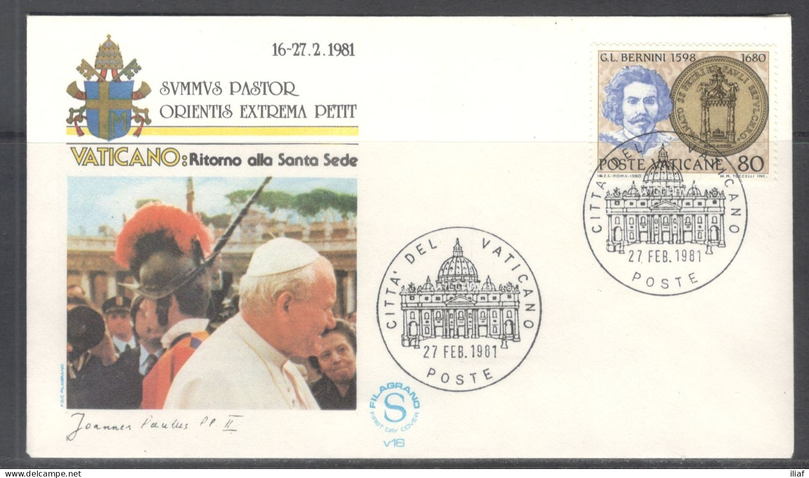 Vatican City.   Pastoral Visit In Pakistan, Philippines, Guam (USA), Japan And Anchorage (USA) (16-27 February 1981) - Storia Postale