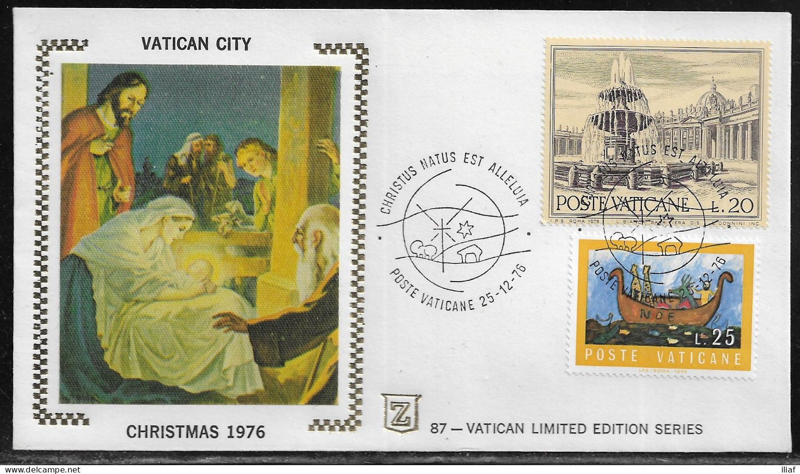 Vatican City.   Christmas 1976.  Special Cancellation On Special Souvenir Cover. - Storia Postale