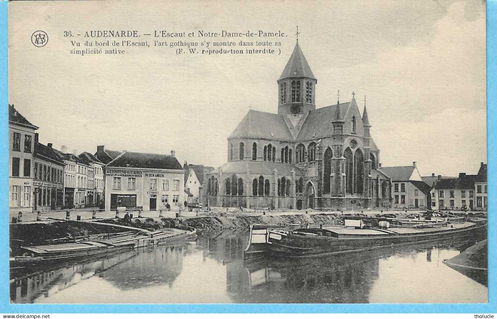 Oudenaarde-Audenaerde+/-1910-Péniche-ll'Escaut-Estaminet:In Het Anker-Magazijn Van Kruideniers Waren-A.Christeyns-Vuye - Oudenaarde