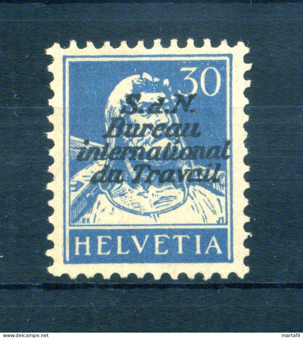 1924-27 SVIZZERA Helvetia SERVIZIO "S.d.N. Bureau International Du Travail" Un. N.69 * - Dienstzegels