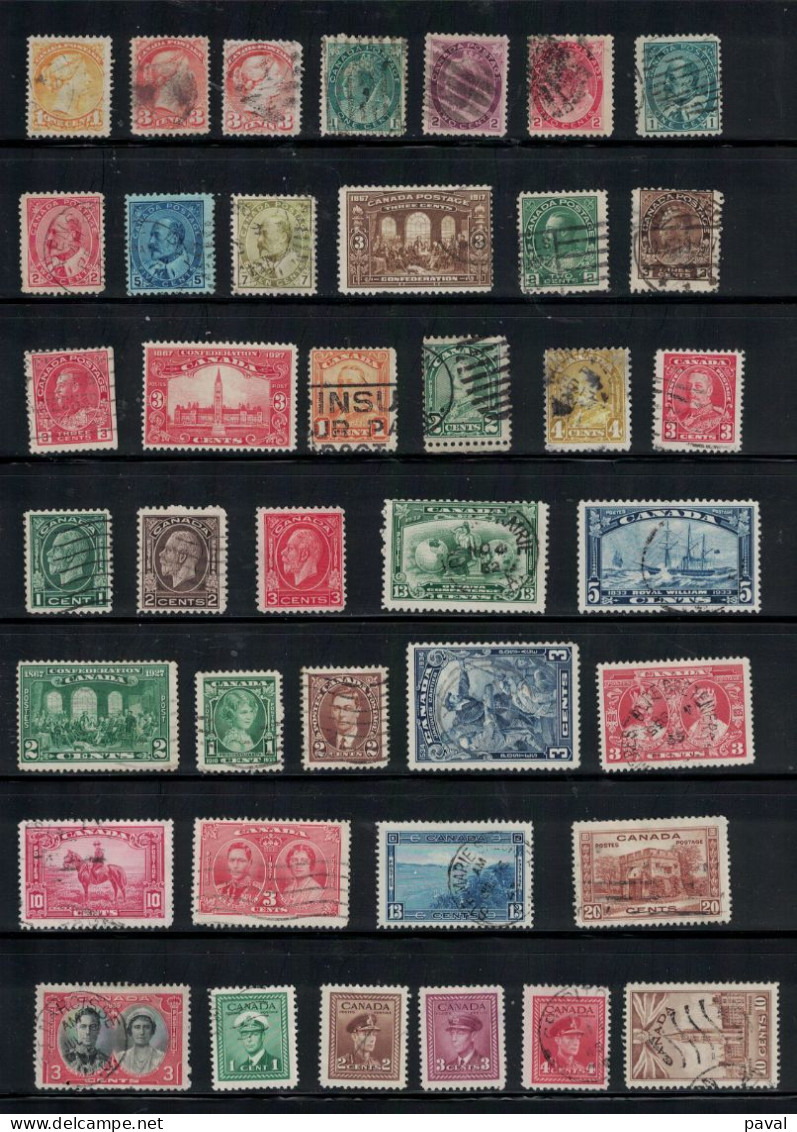 LOT DE 240 TP EN MAJORITE OBLITERES, CANADA, BONNE COTE , TOUTES EPOQUES. - Collezioni