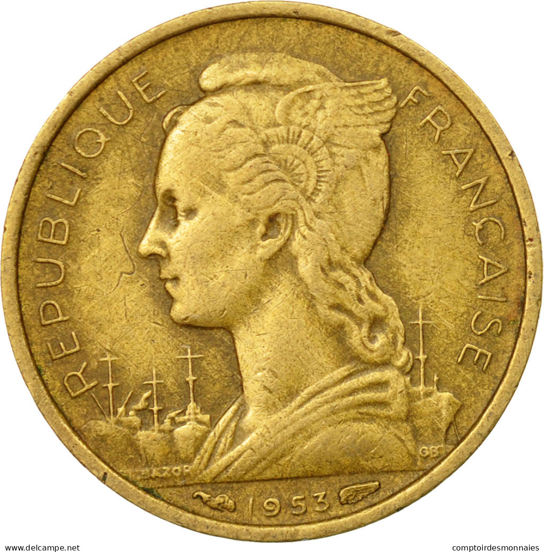 Monnaie, Madagascar, 10 Francs, 1953, Paris, TTB, Aluminum-Bronze, KM:6 - Madagascar