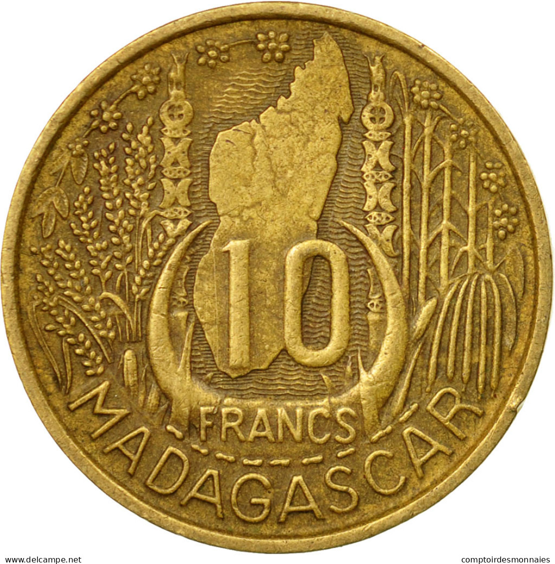 Monnaie, Madagascar, 10 Francs, 1953, Paris, TTB, Aluminum-Bronze, KM:6 - Madagaskar