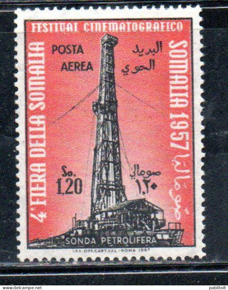 SOMALIA AFIS 1957 POSTA AEREA AIR MAIL QUARTA IV 4a FIERA SOMALA 4th SOMALI FAIR SOMALI 1,20s MNH - Somalia (AFIS)