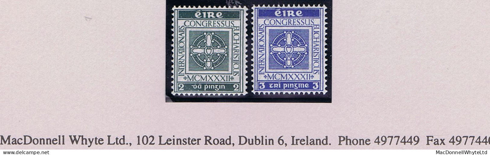 Ireland 1932 Eucharistic Congress Set Of Two, 2d And 3d, Brilliant Fresh Mint Unmounted Never Hinged - Nuovi