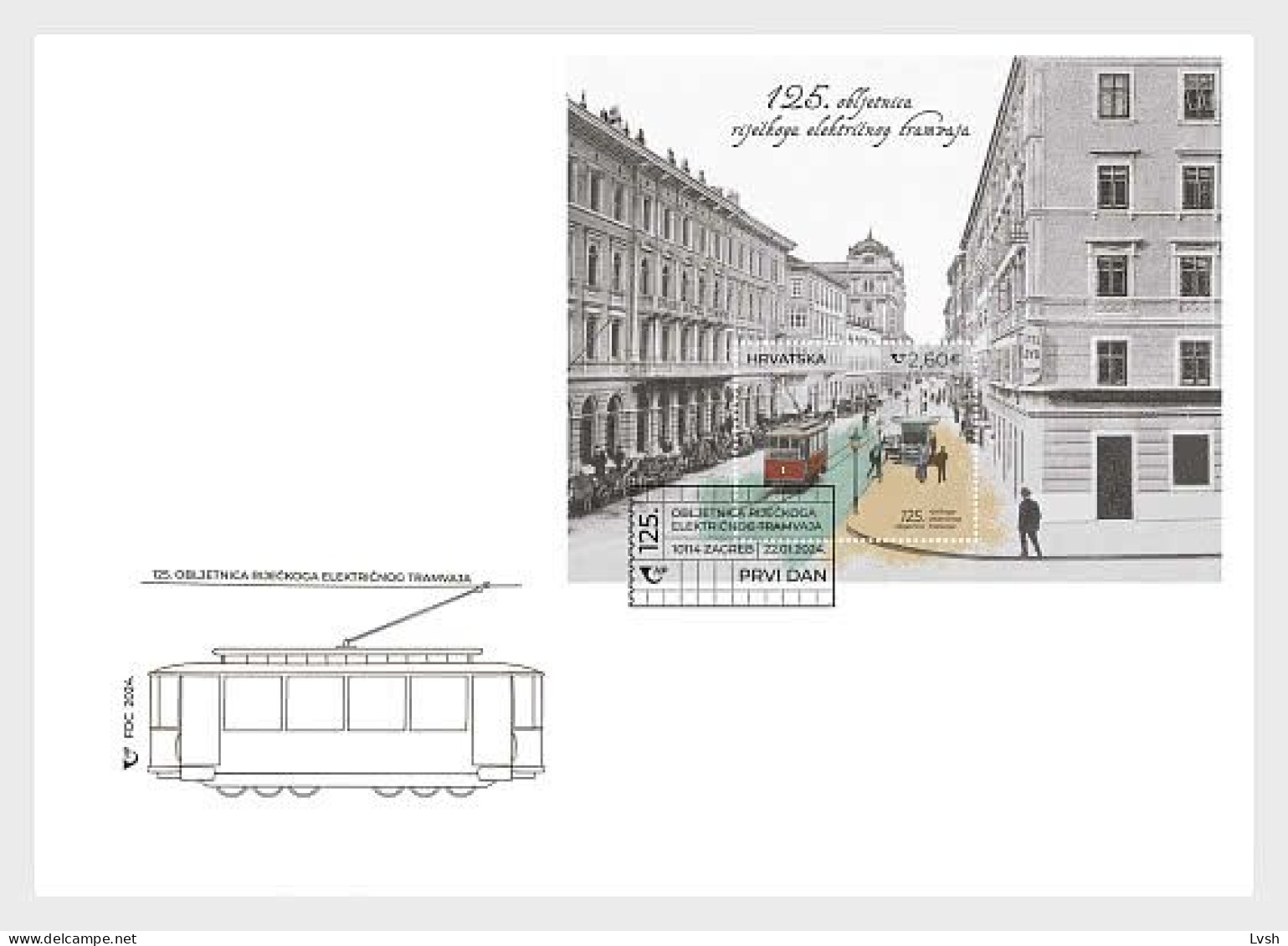 Croatia.2024.125 Years Of The Rijeka Electric Tram.FDC. - Strassenbahnen