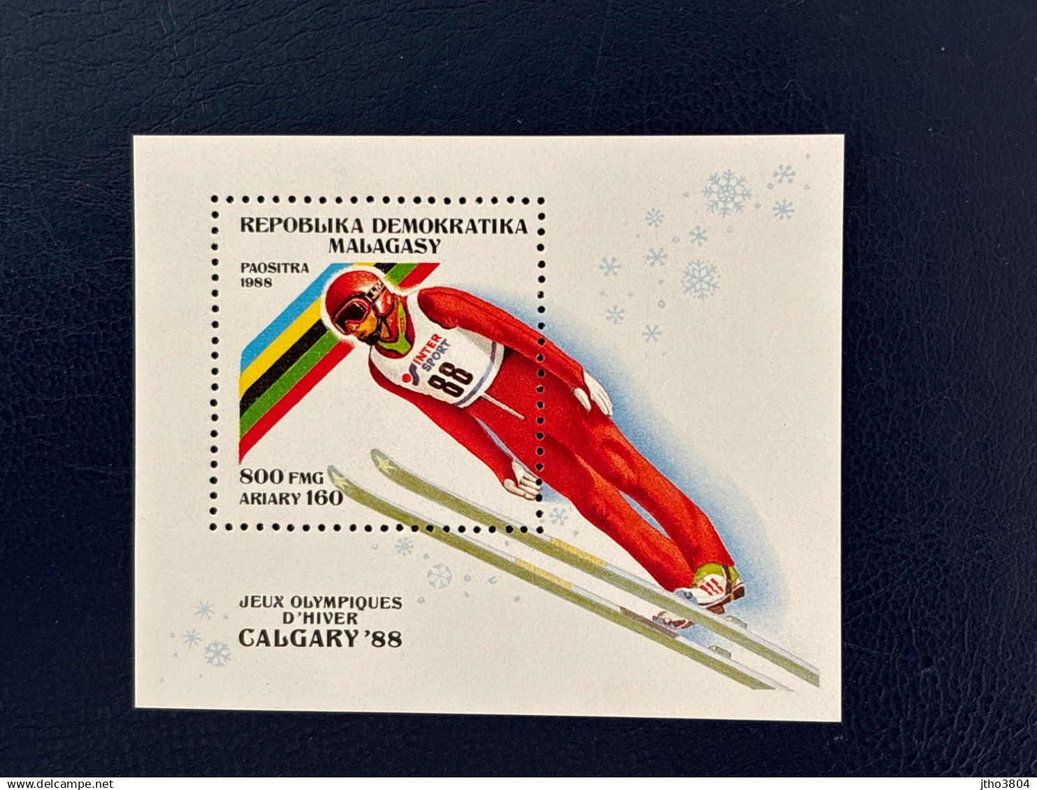 MADAGASCAR 1988 1 Bloc Neuf ** MNH YT 44 Jeux Olympiques De Calgary Olympics Of Malagasy - Winter 1988: Calgary