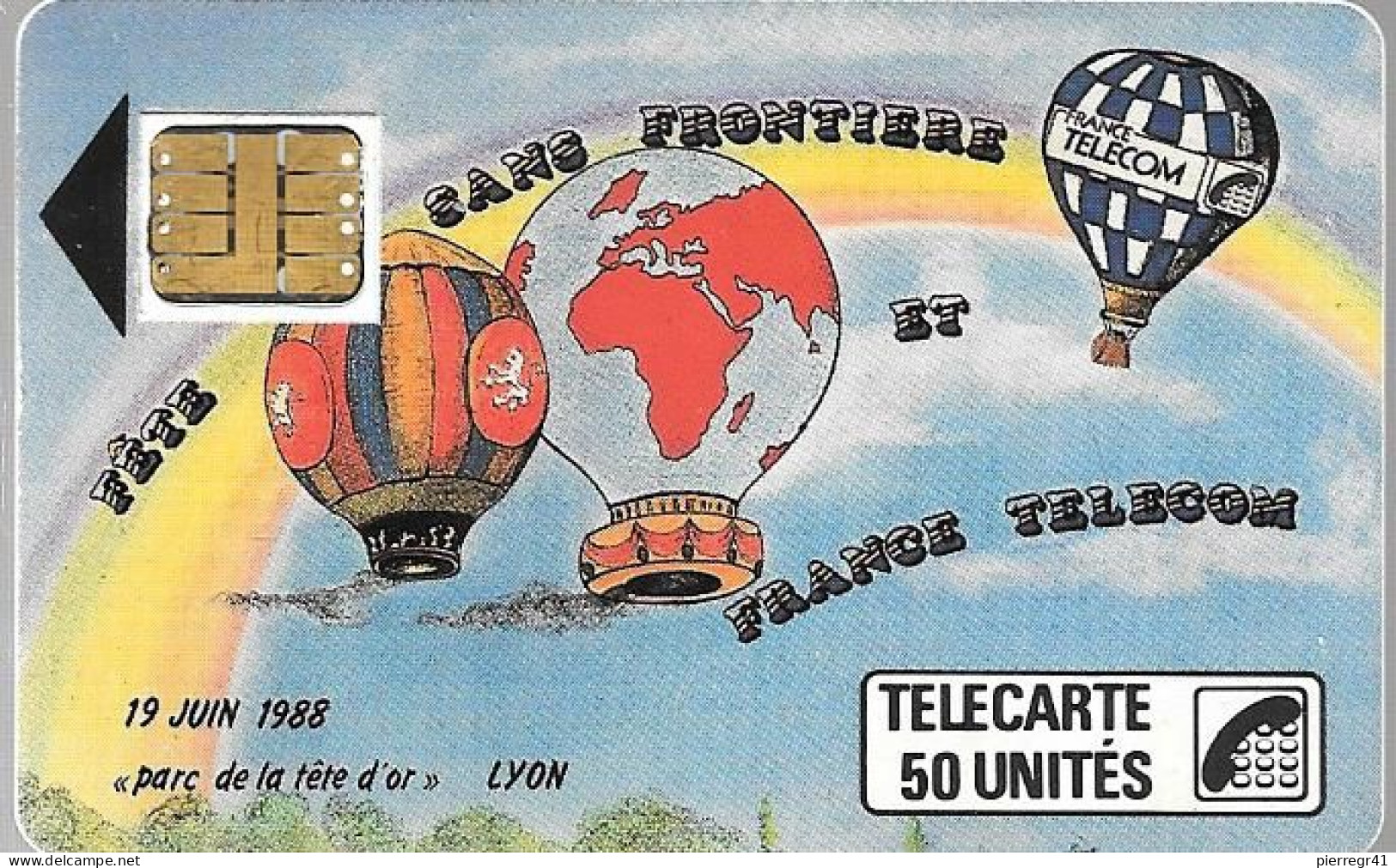 CARTE-PUBLIC-F17-50U-SC3-6/1988-LYON-FETE Sans FRONTIERE-N°-V°-Serie 6 Pe102732-Utilisé-TBE-LUXE - 1988