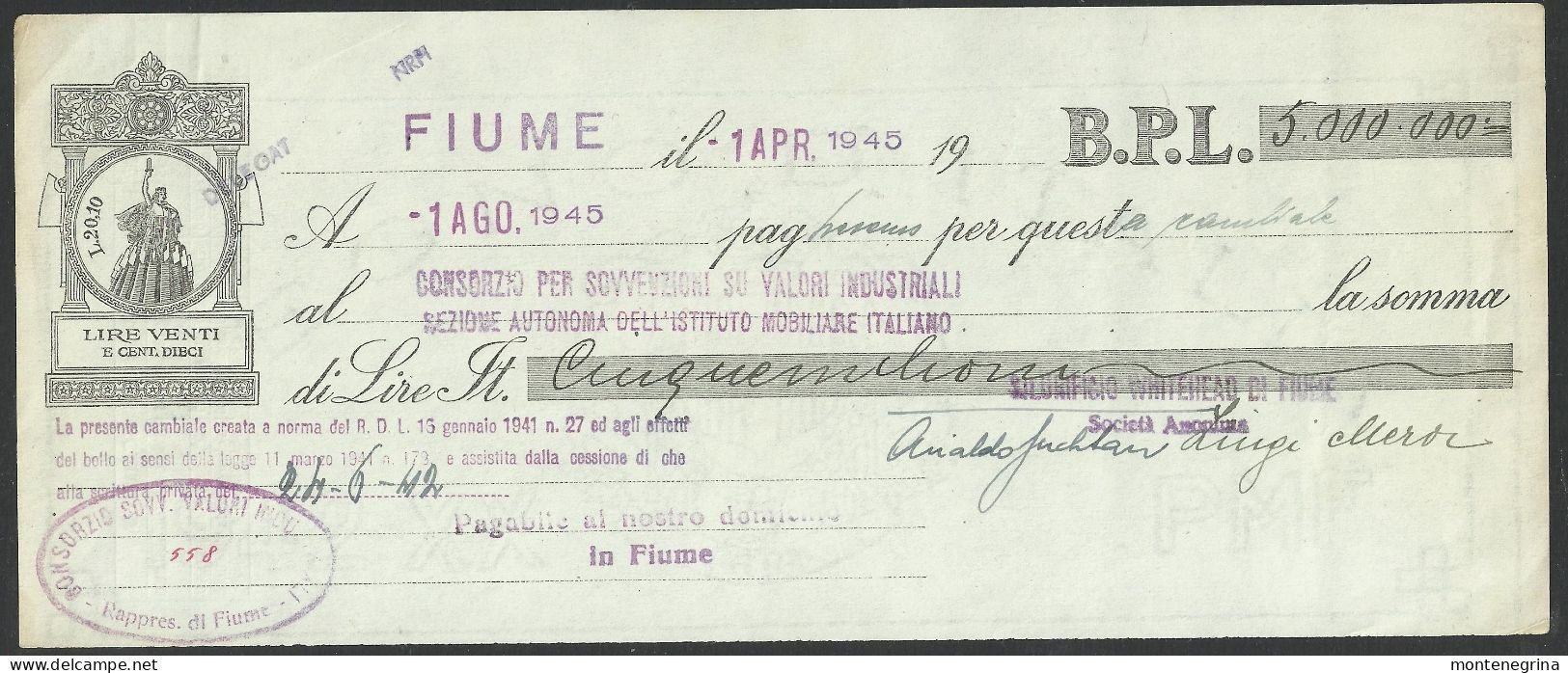 CROATIA SILURIFICIO WHITEHEAD DI FIUME 1942 - 25 X 10,5 Cm (see Sales Conditions) 09760 - Chèques & Chèques De Voyage