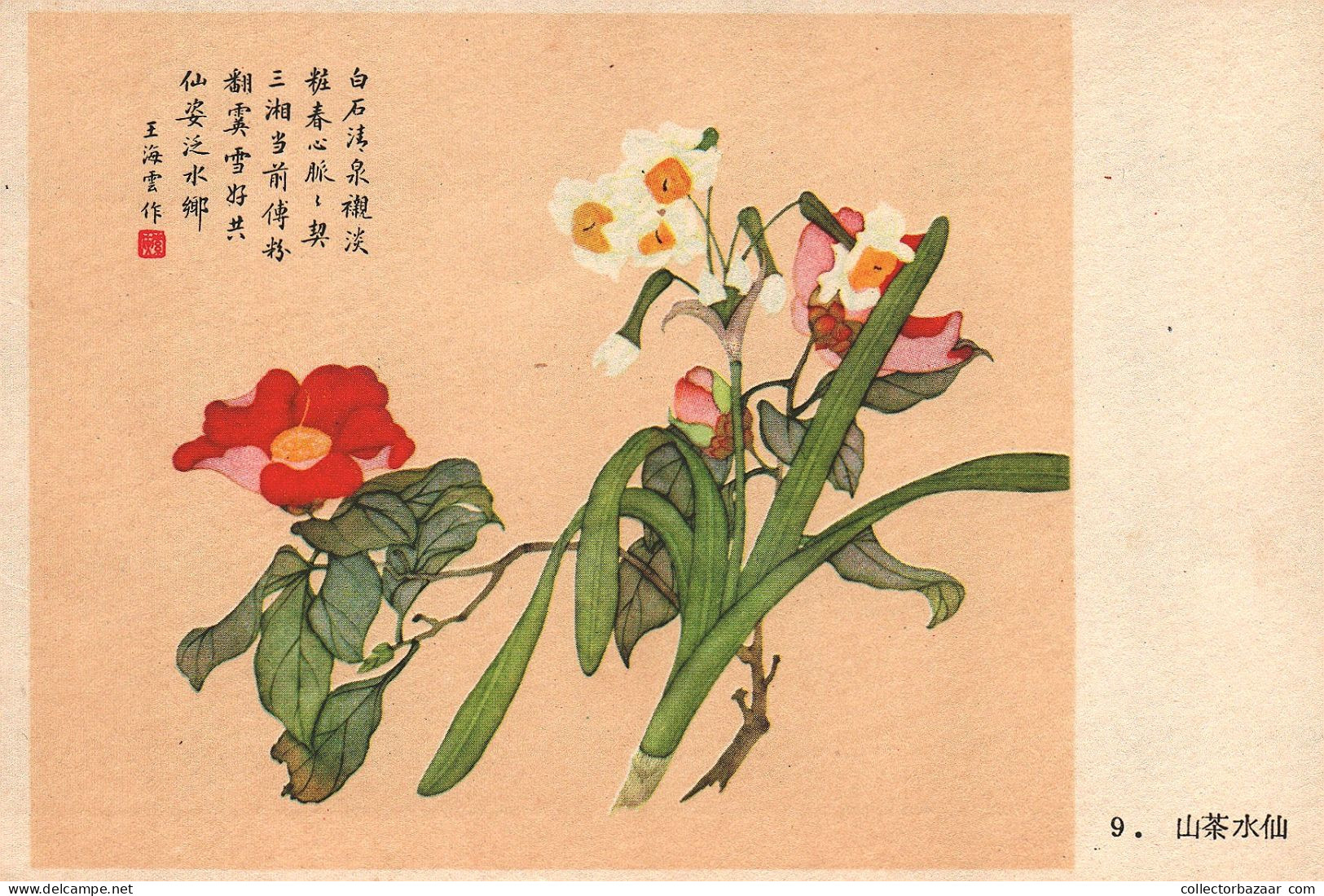 Postcard, topic ethnics, China Different Cultural Flowers from Wang Hai-Yun, collection of postcards