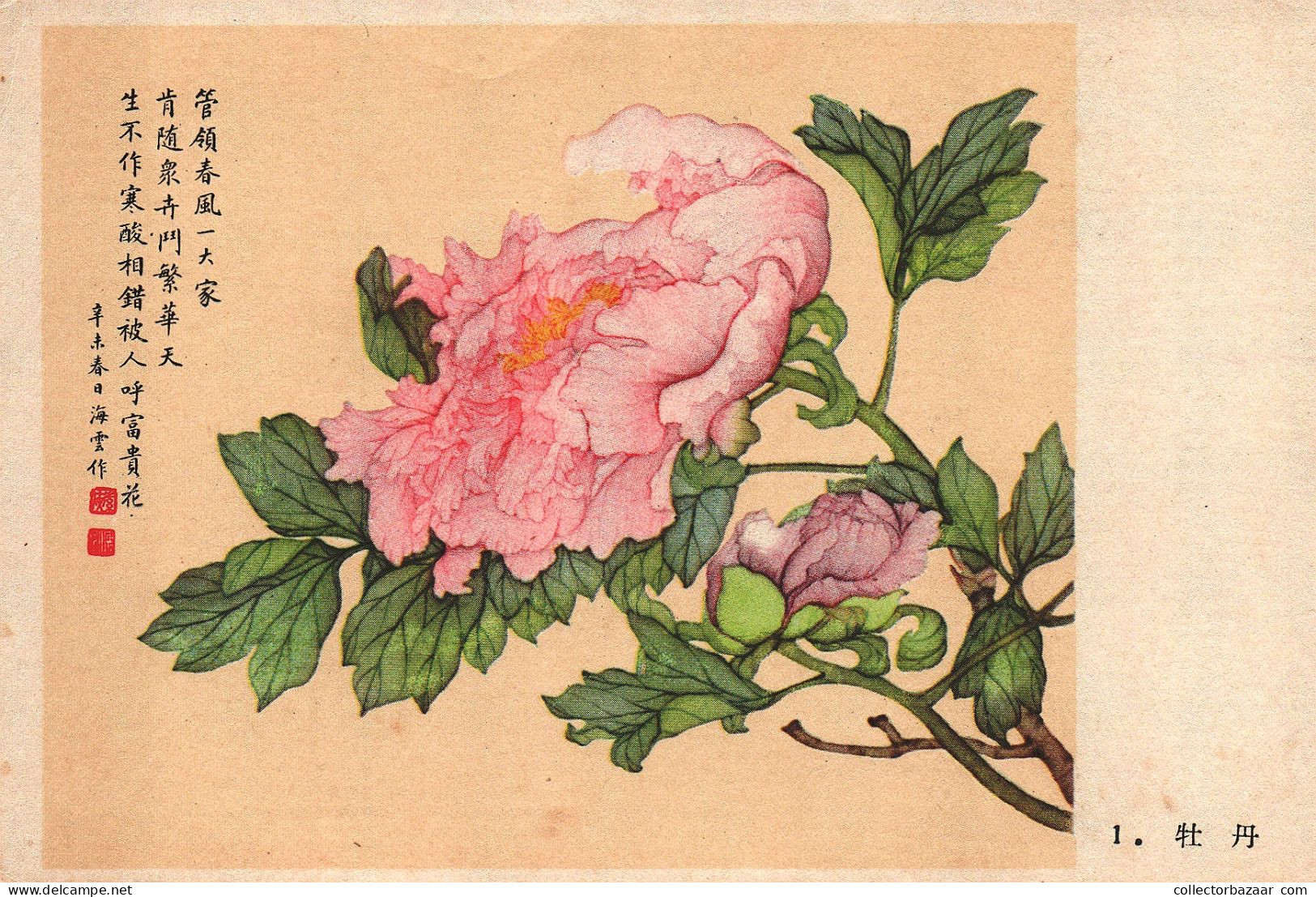 Postcard, topic ethnics, China Different Cultural Flowers from Wang Hai-Yun, collection of postcards