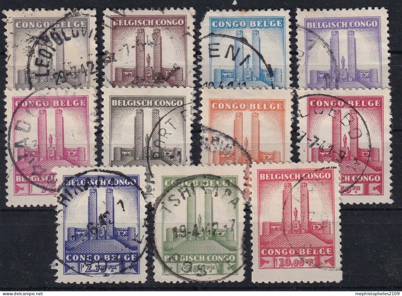 BELGISCH-CONGO 1941 - Canceled - Mi 190-200 - Complete Set! - Gebruikt