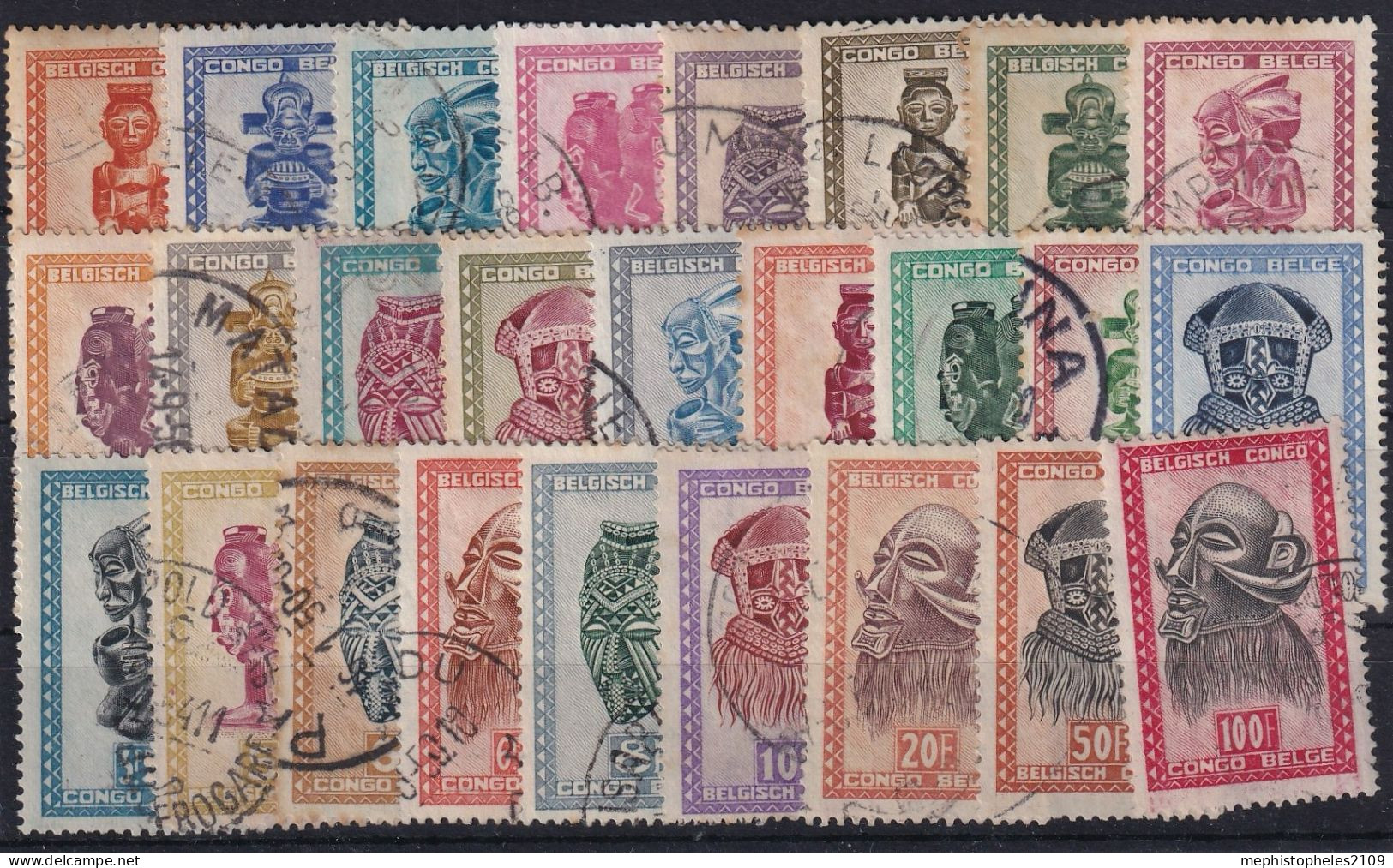 BELGISCH-CONGO 1947/50 - Canceled - Mi 263-288 - Complete Set! - Gebraucht