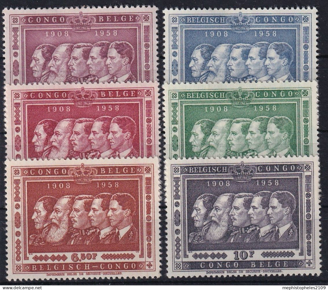 BELGISCH-CONGO 1958 - MNH - Mi 337-342 - Nuovi