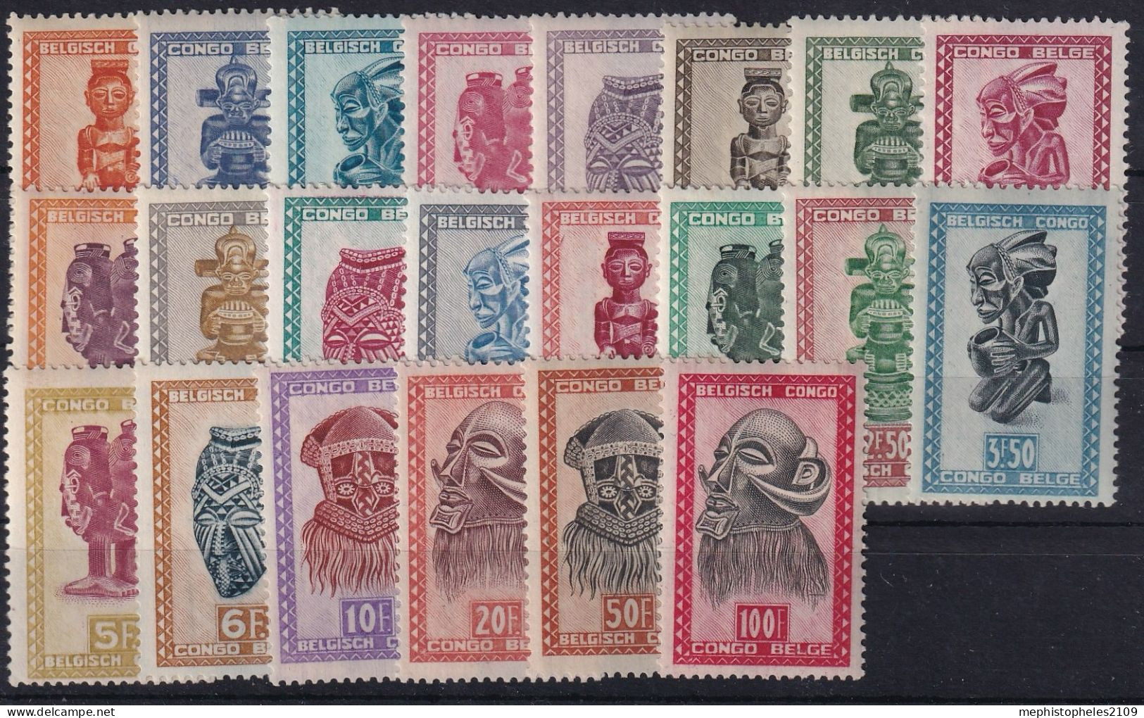 BELGISCH-CONGO 1947/50 - MNH - Mi 263-273, 275-280, 283-285 - Unused Stamps